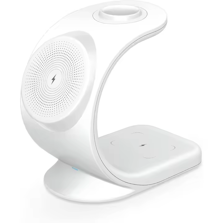 Estación de Carga Inalumbrable Compatible con iPhone, Apple Watch y AirPods - Soporte Cargador Inalumbrico 3 en 1-18W - 1