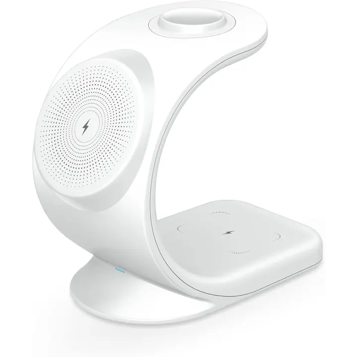 Estación de Carga Inalumbrable Compatible con iPhone, Apple Watch y AirPods - Soporte Cargador Inalumbrico 3 en 1-18W - 1