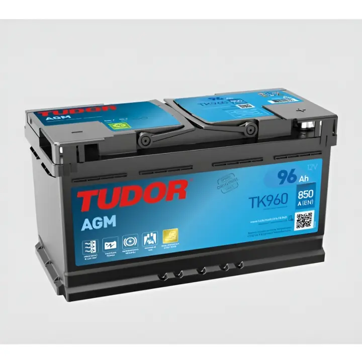 Tudor TK960 AGM Batería de Coche 96Ah 850A - Alta Potencia - Larga Duración - Start-Stop - 1