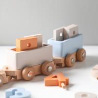 Juguete Educativo Montessori De Madera Para Bebés: Tren De Pilastras Para El Aprendizaje Temprano Y Fotografía Regalo De Cumpleaños Para Recién Nacidos - details 9