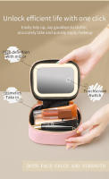Bolso De Maquillaje Recargable Con Espejo LED Pantalla Táctil Compacta 3 Luzes Coloridas Material PU Estilo Casual - details 6