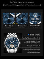 Reloj Mecánico Para Hombre OLEVSSkeketon Flywheel Auténtico Resistente Al Agua Luminoso Calendario Perpetuo Display Romano Acero Inoxidable - details 7