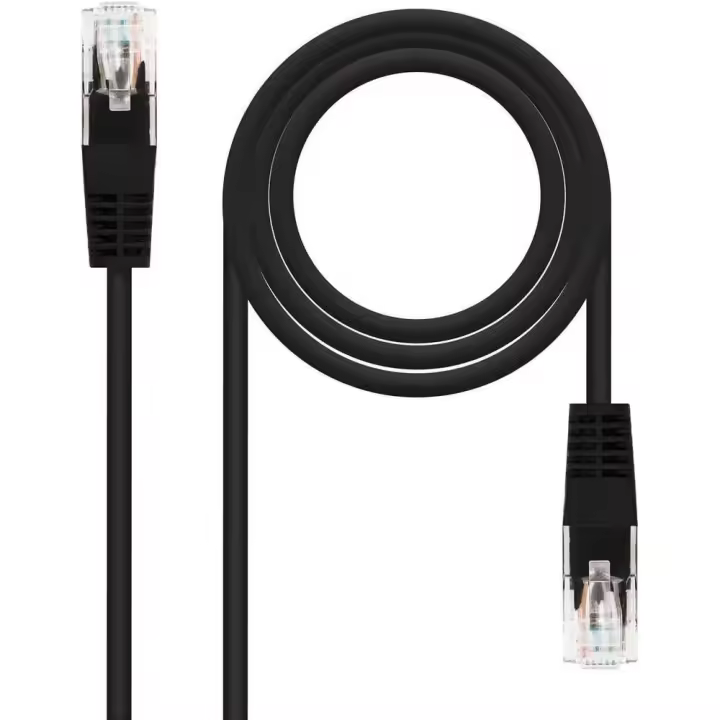 Nanocable Cable de Red Ethernet RJ45 Cat.5e UTP AWG24, Negro, Latiguillo de 1m - 1
