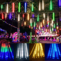 1pc Luces De Show De Meteorito Lluvia Caída De Luz 8 Tubo LED Caída De Nieve Luz De Gota De Agua Para Decoración De Fiesta De Boda Y Navidad - details 9