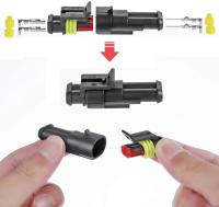 Kit de 10 conectores eléctricos impermeables para automóvil de 2 pines, enchufe impermeable para automóvil, a prueba de polvo, aislado y sellado - details 1