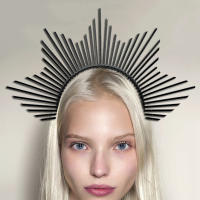 Halocrown Tiara Griega Barroca De Mujer Adorno De Cabello Estilo Solar De Diosa Accesorio De Moda Para Fiestas Material Plástico - details 0