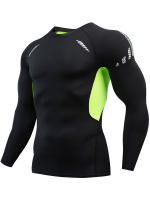 Camiseta De Compresión Sólida Para Hombres Con Manga Larga Y Secado Rápido Camiseta Deportiva De Base Para Ejercicio Y Gimnasio - details 1
