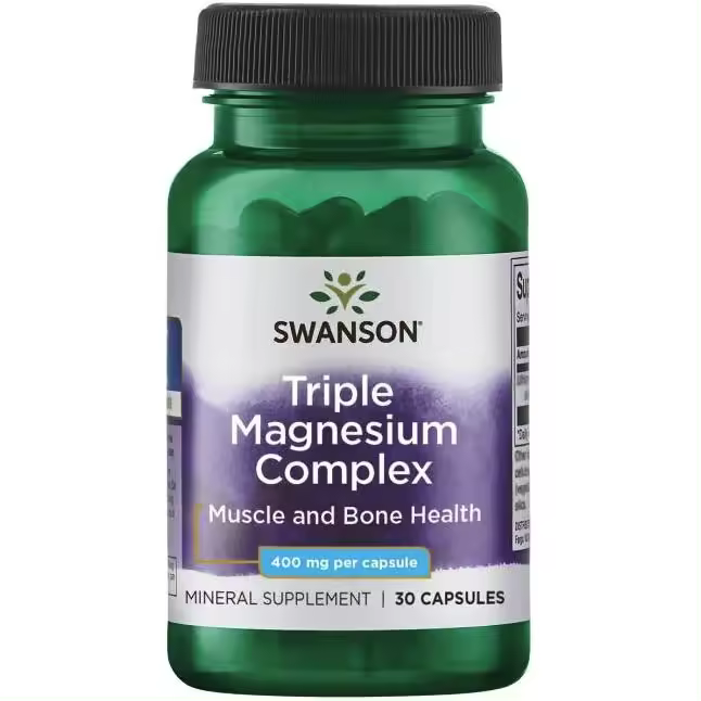 Swanson, Complejo triple de magnesio, 400 mg, 30 cápsulas - 1