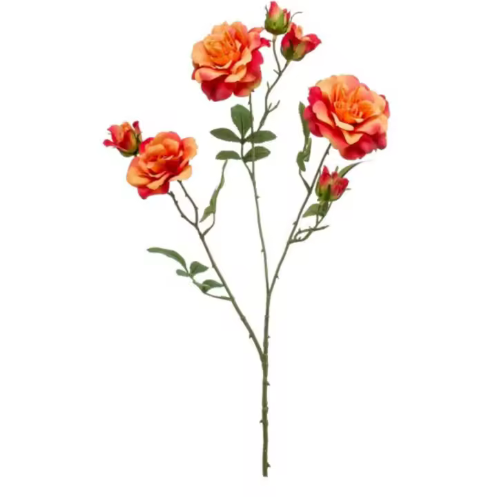 Planta Artificial de Rosa Inglesa Naranja 68cm - Alta Calidad - 1