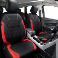 Funda de asiento de coche de cuero Pu Universal, tela transpirable, cojín de asiento delantero y trasero, protección completa, 9 unidades por juego - details 3