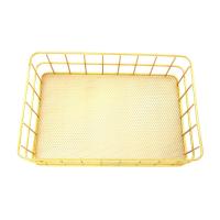 Cesta De Almacenamiento Para Maquillaje Y Oficina En Metal Oro Nórdico Organizador De Escritorio Para Brochas Y Cosméticos Ecológico - details 6