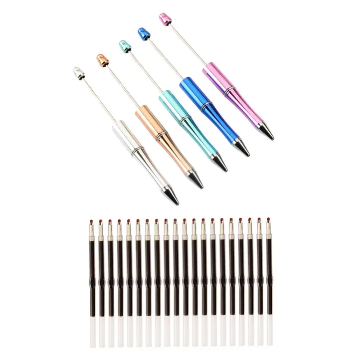 Bolígrafos Beadables Con Recargas Tinta Negra Para Escritura Escolar Suministros De Oficina Para Niños Graduación Clase Diario Dibujo - 1