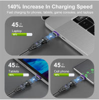 Cable De Carga Rápida Magnético Multiuso 2 En 1 240W Rotativo Micro Y Tipo-C Para iPhone 16 15 Xiaomi iPad Samsung Cord De Datos - details 5