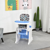 HOMCOM Trona para Bebés 2 en 1 para 6 Meses a 6 Años Transformable en Mesa y Silla Multifuncional Ajustable en 3 Posiciones Respaldo Alto Acolchado con 2 Bandejas Extraíbles 57x59x105 cm - details 1