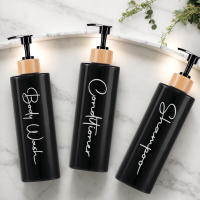 Juego De 3 Dispensadores De Shampoo Y Condicionador Recargables Para Ducha Y Baño Botellas De Jabón Con Etiquetas Blancas/Negras 500ml - details 4