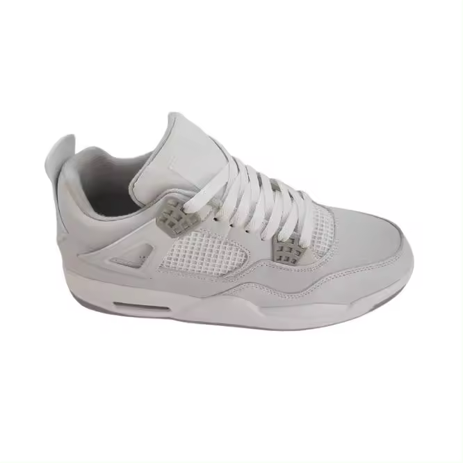 Mº 2 DEPORTIVA TIPO BASKETBALL EN BLANCO Y GRIS EN CUERO SINTENTICO ATADO CON CORDONERA MUY COMODAS - 1