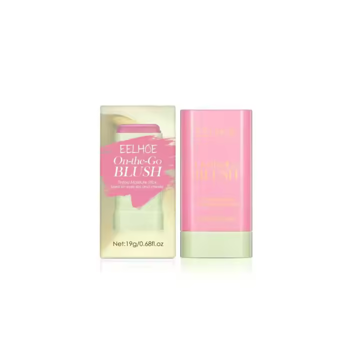 Colorete en barra en crema giratorio, resistente al agua, colorete facial, ojos naturales, mejilla, labios, maquillaje teñido, hidratante, colorete - 1
