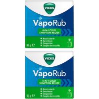 Vicks Vaporub 2 x 50 g Vapo Rub Adultos Niños Niños 2 años + Larga Duración 8 Horas Acción Ungüento - details 0