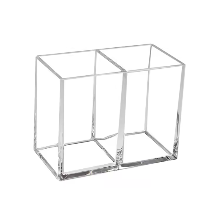 Caja De Maquillaje Transparente Organizador De Escritorio Para Lápices De Ojos Base Rubor Fósforos Y Cepillos De Ojos - 1