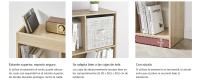 VASAGLE Librería, Estantería de Pie, con 8 Compartimentos Abiertos, Utilizable Horizontalmente, Lateralmente o Boca Abajo, 30 x 97,5 x 100 cm, para Sala de Estar, Oficina, Color Roble/Blanco - details 2