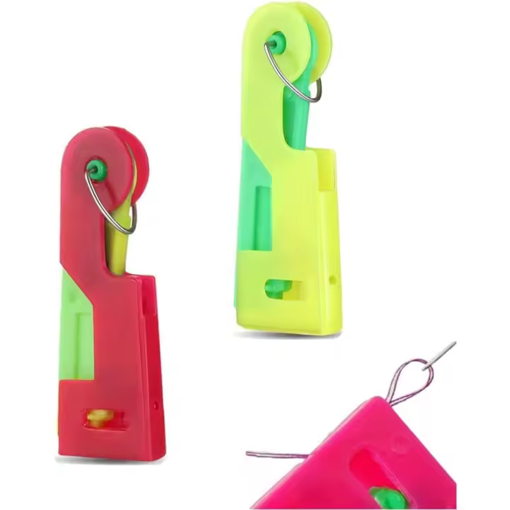 2 piezas de enhebrador de agujas, agujas de coser a mano de plástico, herramienta de enhebrado de bricolaje, enhebradores de agujas para coser a mano (color aleatorio) - 1