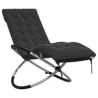 vidaXL Tumbona geométrica de jardín acero Negro y gris, Crema, Taupé Sillas de Exterior Ideal para jardín, playa, piscina, terraza Tumbona Piscina Tumbonas Playa Tumbonas Jardín Exterior - details 1