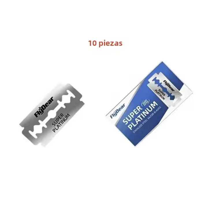 Juego de afeitar de pelo y Barba de Doble Filo, afeitar de Barba Clásica tradicional para hombre, máquina de afeitar de seguridad para accesorios de estilismo de peluquero - 1