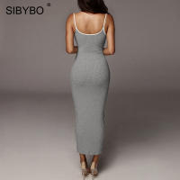 Vestido De Verano SIBYBO Para Mujer Con Tirantes Y Cuello Redondo Vestido Largo De Fiesta Sin Mangas En Color Sólido Ajustado - details 1