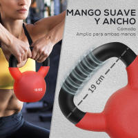HOMCOM Pesa Rusa de Hierro Fundido Kettlebell con Revestimiento de Neopreno y Mango Ancho Mancuernas de Bola para Entrenamiento de Fuerza en Gimnasio Casa - details 3