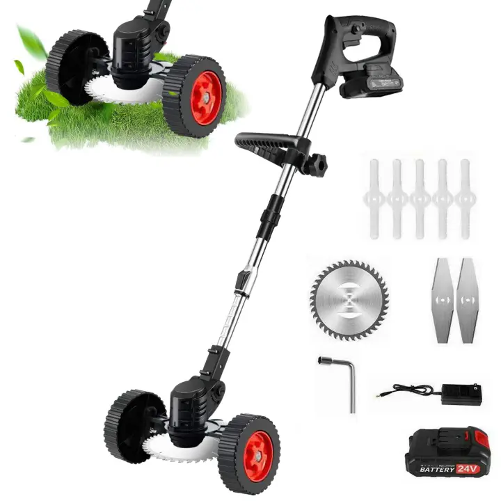 18000RPM Cortacésped Eléctrico Inalámbrico Makita 21V 650W | Kit con Batería 2.0Ah | Diseño en ABS+Acero Inoxidable+Aluminio para Corte, Bordes y Mantenimiento de Jardín (Certificado CE) - 1