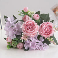 1 Rama De Flores Artificiales Peonía Para Decoración Silken Rosa Falsa De Plástico Centro De Mesa Para El Hogar Flores Falsas Para Bodas - details 13