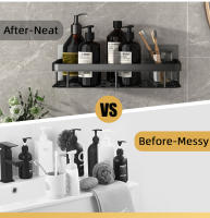 Estante de baño de aleación de aluminio, estante de ducha sin perforación, estante de pared, organizador de almacenamiento de cocina - details 1