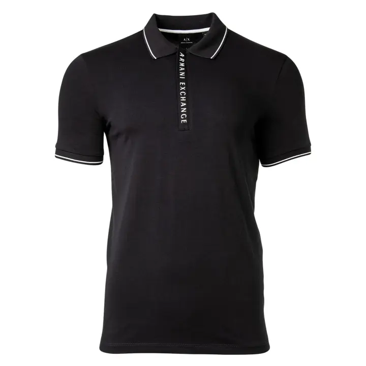 A|X ARMANI EXCHANGE Polo para hombre - Botones ocultos, Algodón Stretch - 1