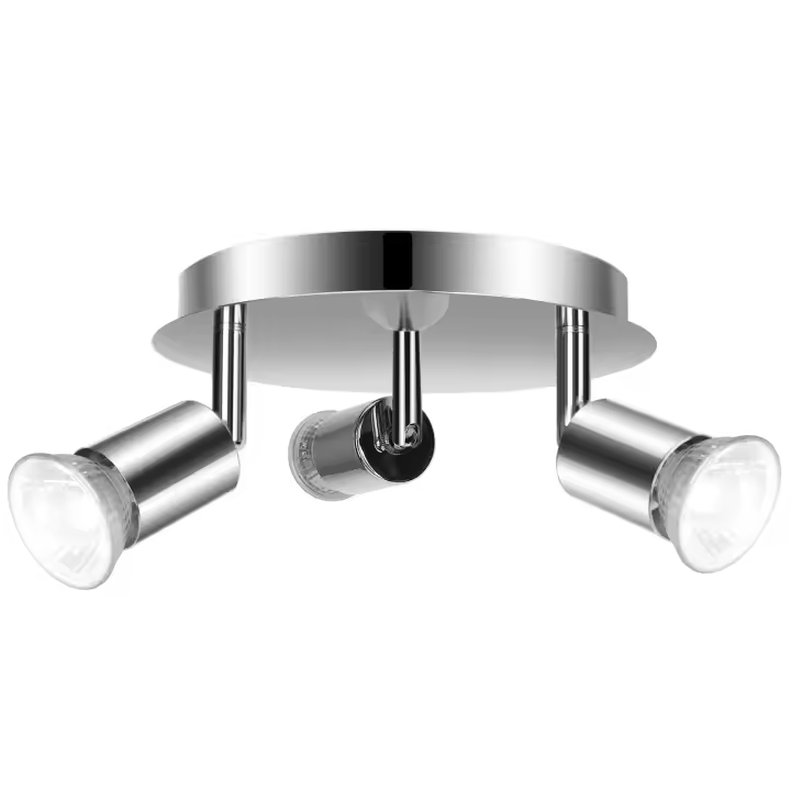 Aigostar- Lámpara de Techo Focos LED,Plafón con 3 Focos GU10 Base,ø200mm,Ajustable y Giratorio Lámpara de techo paradormitorio, cocina, salón, pasillo. No incluye bombillas. - 1