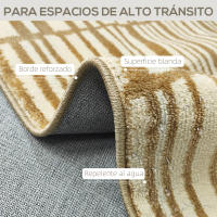 HOMCOM Alfombra Salón 170x120 cm Alfombra Lavable en Lavadora Pelo Corto Estilo Moderno Tapete para Sala de Estar Dormitorio Comedor Crema - details 1