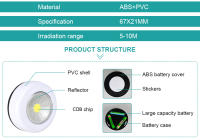 Lámpara De Noche LED COB Con Sensor Táctil Pequeña Luz Bajo Gabinete Sin Cable Adhesivo Para Pared Armario Armario - details 3