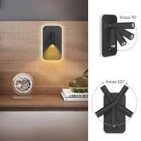 Lámpara De Pared LED Minimalista Con Encendido USB Y Control Dual Cabeza Giratoria 330° Para Iluminación Interior De Camas Pasillos - details 3