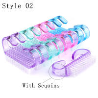 Lote De 10 Brochas De Limpieza Para Uñas Y Pies Plástico Suave Cabeza Rectangular Herramientas De Manicura Y Pedicura Transparentes - details 5