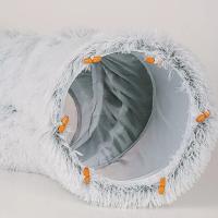 Cama De Gato De Peluche Con Tunnel Multifuncional Para Gatos De Interior Peephole Donut Fluffy Con Tunnel Cama Para Gatos Interior - details 9