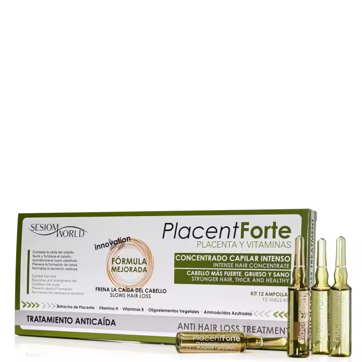 TRATAMIENTO CAPILAR ANTICAÍDA PLACENTFORTE PLACENTA Y VITAMINAS AMPOLLAS - 1