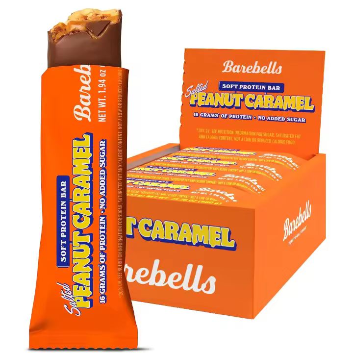 Barebells Soft Protein Bar - Salted Peanut Caramel -  12 barritas de 55 gramos - 1