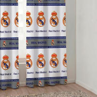 Real Madrid CF - Cortina Estampada Blanco Real Madrid CF Oficial 150 x 260 cm unidad 8 ojales Con estampación escudos Real Madrid (Unidad) - details 2