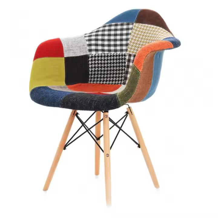 Sillón TOKIO PAT22, madera, tejido patchwork color 22 - 1