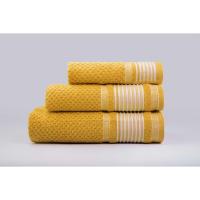 Juegos Toallas de baño algodón Portugués 600g de alta calidad set 3 - Lille en Mostaza gruesas y duraderas | Mercatienda.es - details 1