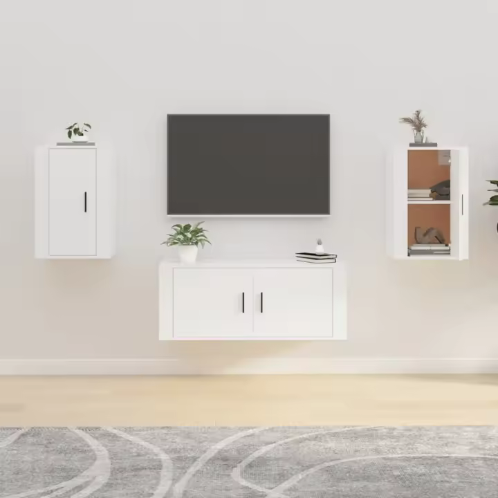 Muebles para TV de pared 2 uds blanco 40x34,5x60 cm - 1