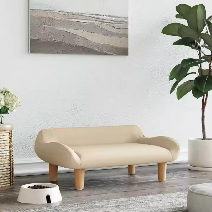 vidaXL Cama para perros de tela 70x40x24 cm en color Crema/Taupé/Gris oscuro y más - 1