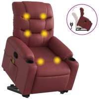 vidaXL Sillón reclinable de masaje de pie cuero artificial Negro, Crema, Marrón Sillon Dormitorio Sillon Comodos Silla Relax Sillón Sofá - details 5