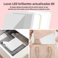Espejo De Maquillaje Plegable Con 80 LEDs Ultra Delgado Pantalla Táctil Dimmer Recargable Por USB Portátil Para Viajes Y Maquillaje - details 6