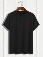 Camiseta De Algodón 100% Para Hombre Estilo Casual Veraniego Con Impresión De Letras Creativas Camiseta De Cuello Redondo Ajustada Con Mangas Cortas Para Todo El Año - details 6