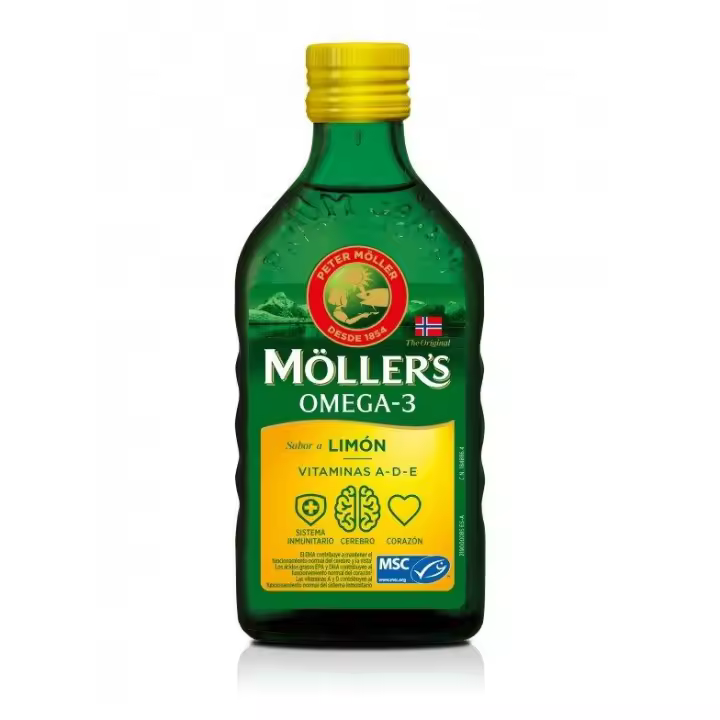Möller's Aceite de Hígado de Bacalao Sabor a Limón 250 ml - 1